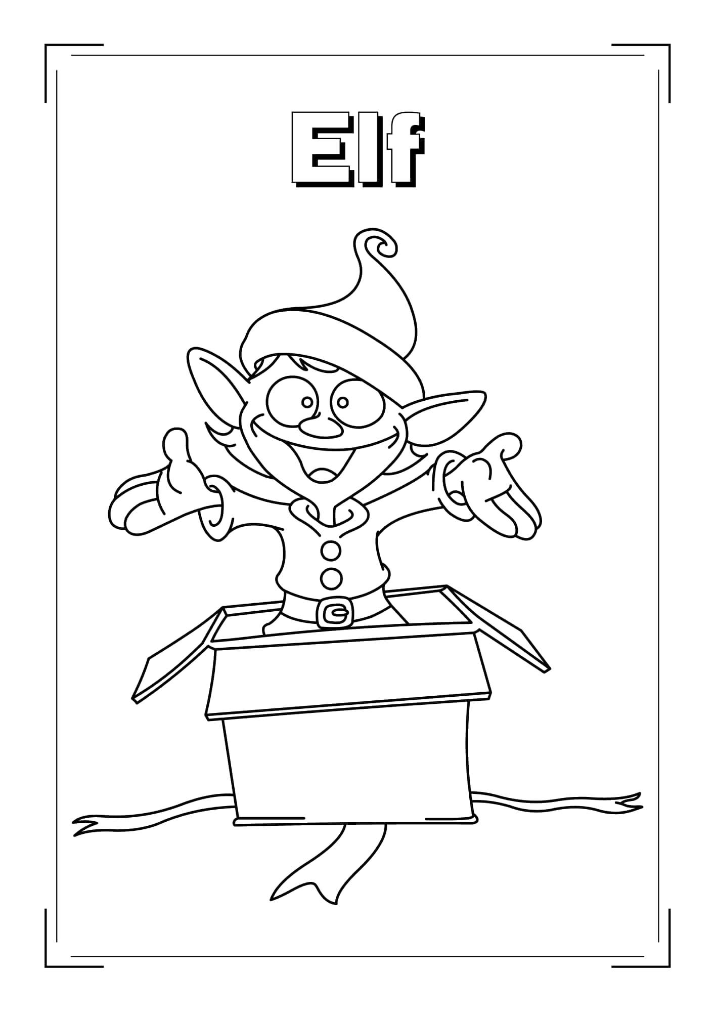 Elf Ausmalbild | Ausmalbilder kostenlos zum ausdrucken