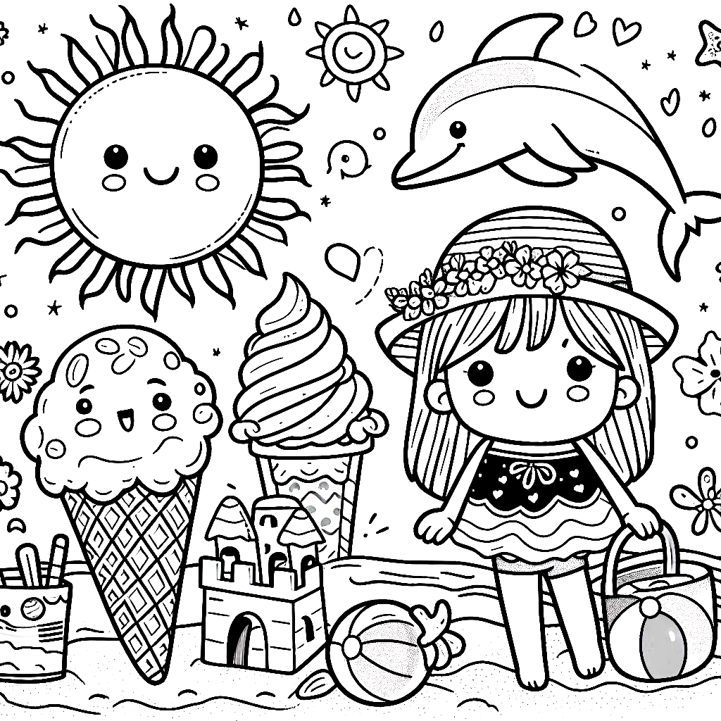Ausmalbild Sommer   