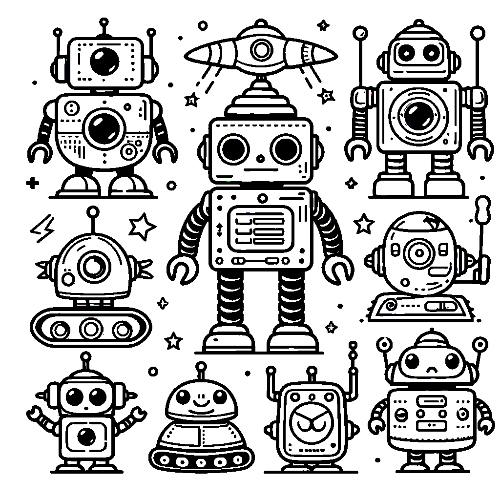 Ausmalbild Roboter   