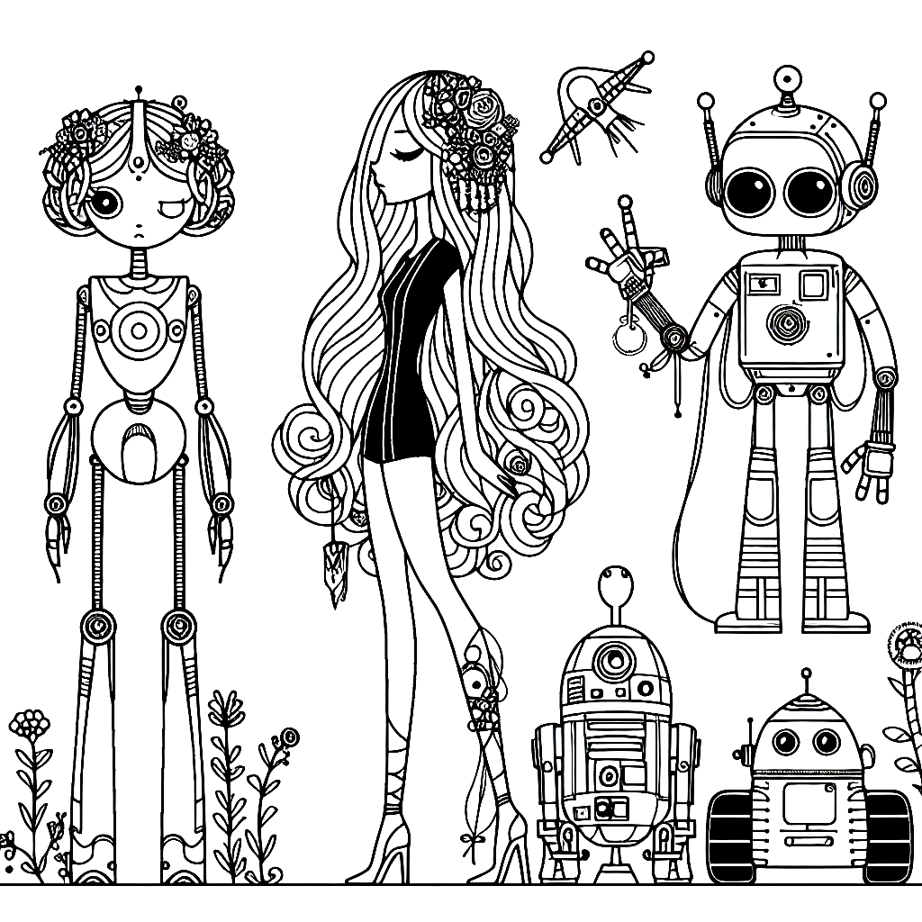 Ausmalbild Roboter   