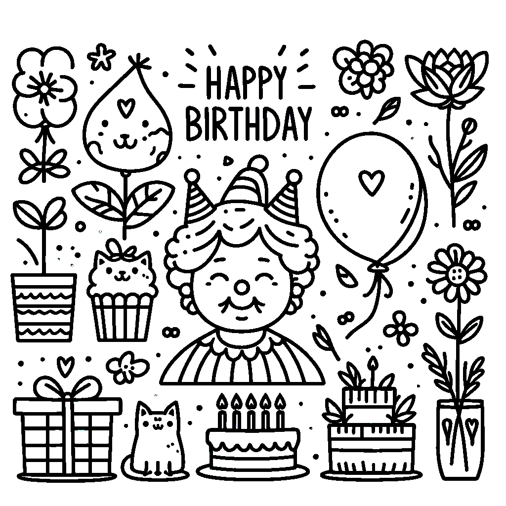 Ausmalbild Geburtstag Oma