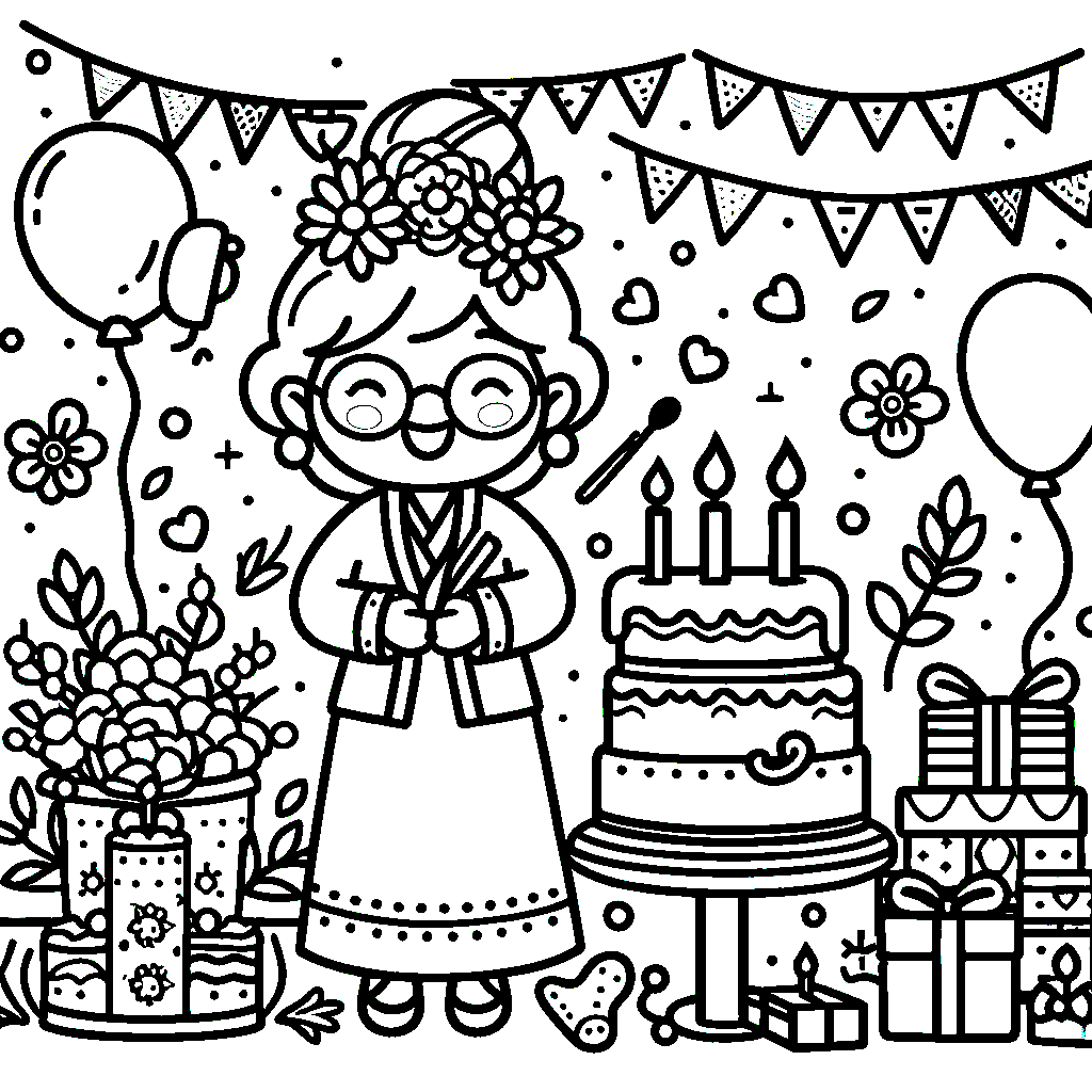 Ausmalbild Geburtstag Oma