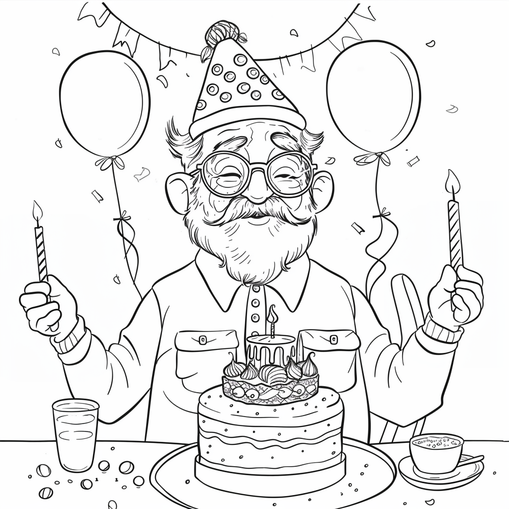 Ausmalbild Geburtstag Opa