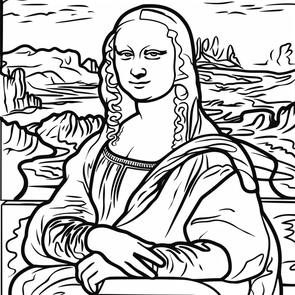 Leonardo Da Vinci Mona Lisa Ausmalbild
