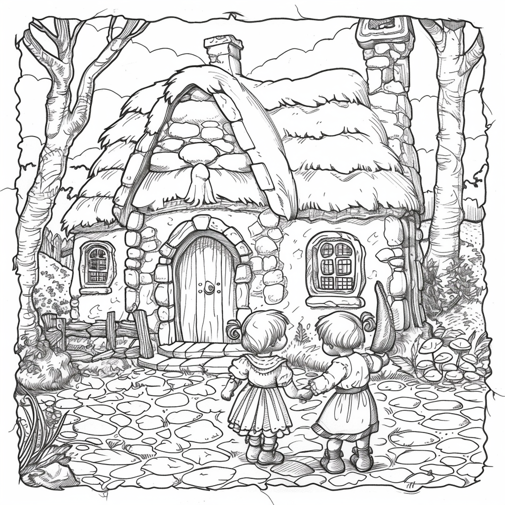 Ausmalbild Hänsel und Gretel