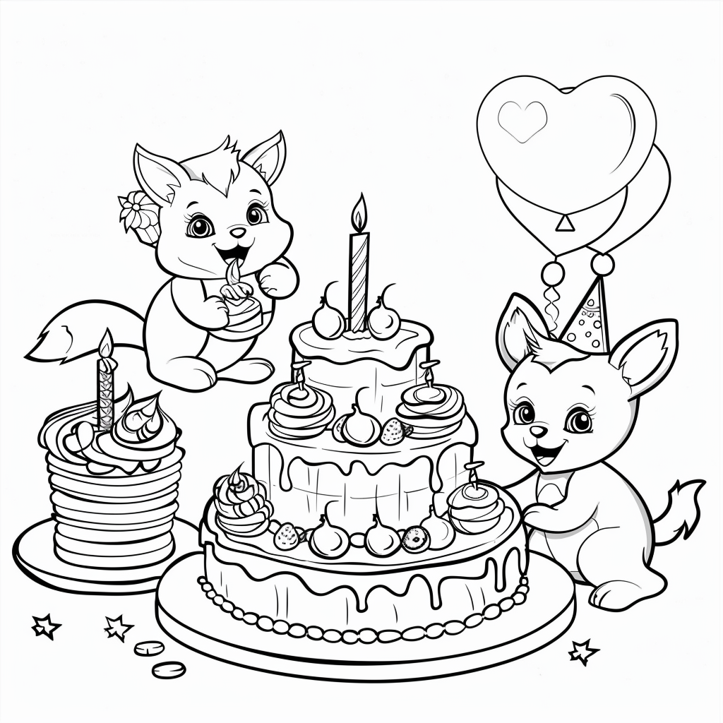  Foto zu Ausmalbild Geburtstag 