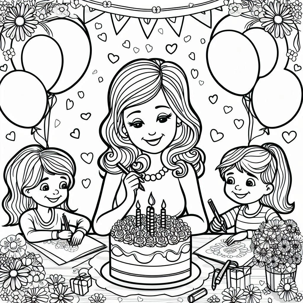 Ausmalbild Geburtstag Mama