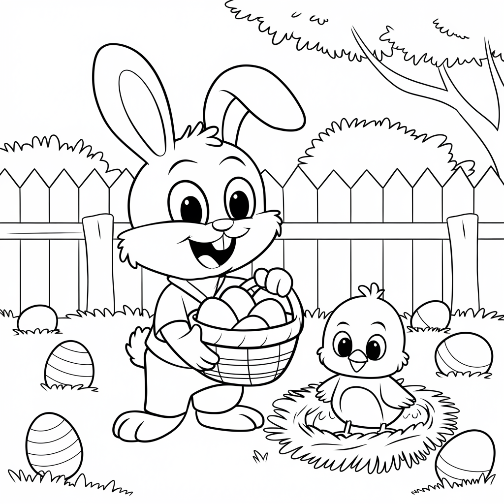 Ausmalbild Osterhase