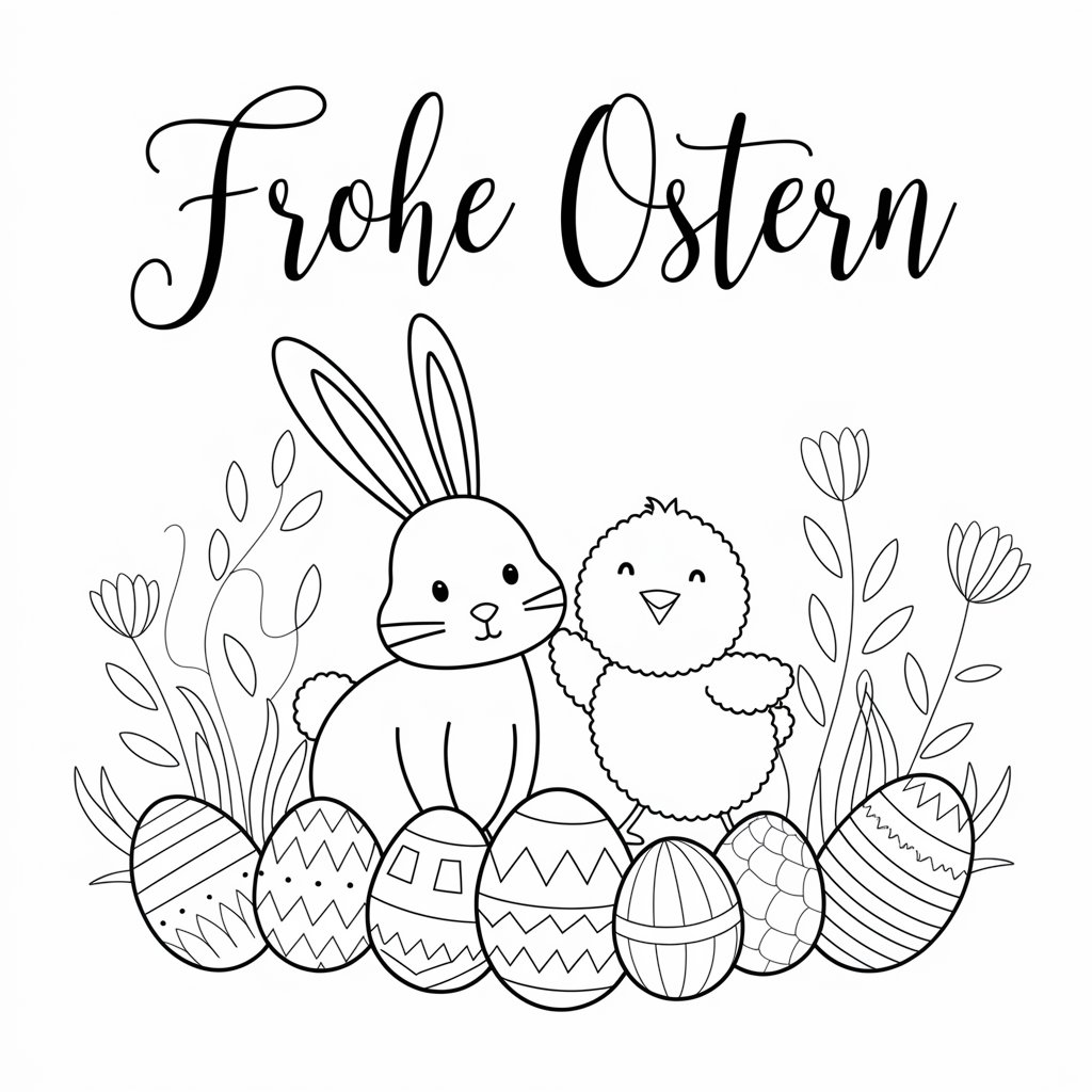 Frohe Ostern Ausmalbild