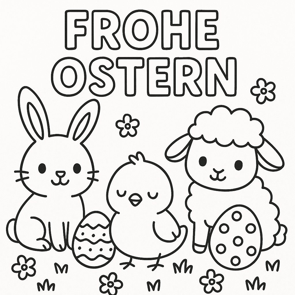 Frohe Ostern Ausmalbild