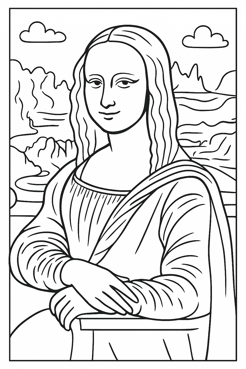 Leonardo Da Vinci Mona Lisa Ausmalbild