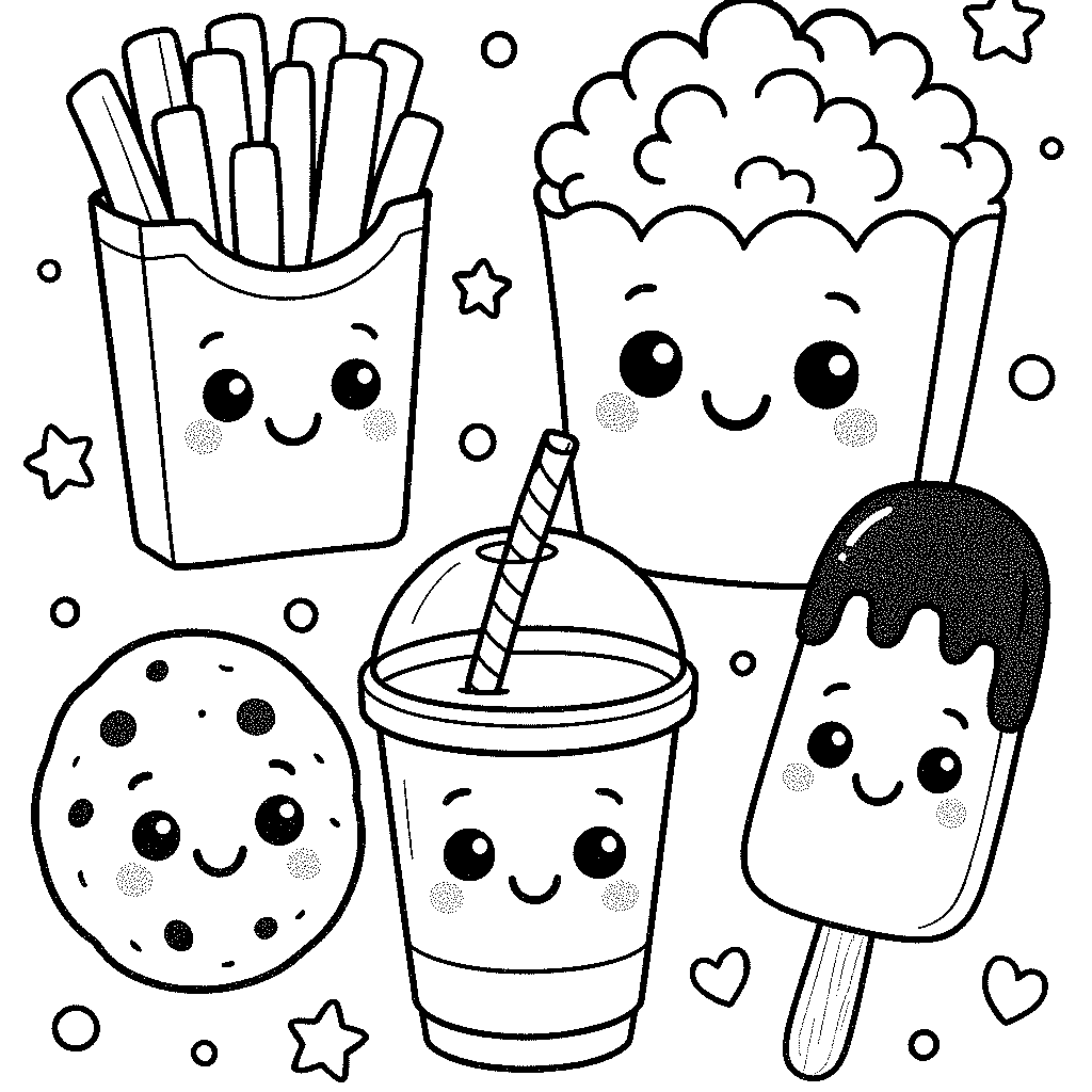 Snacks für Kinder Ausmalbild