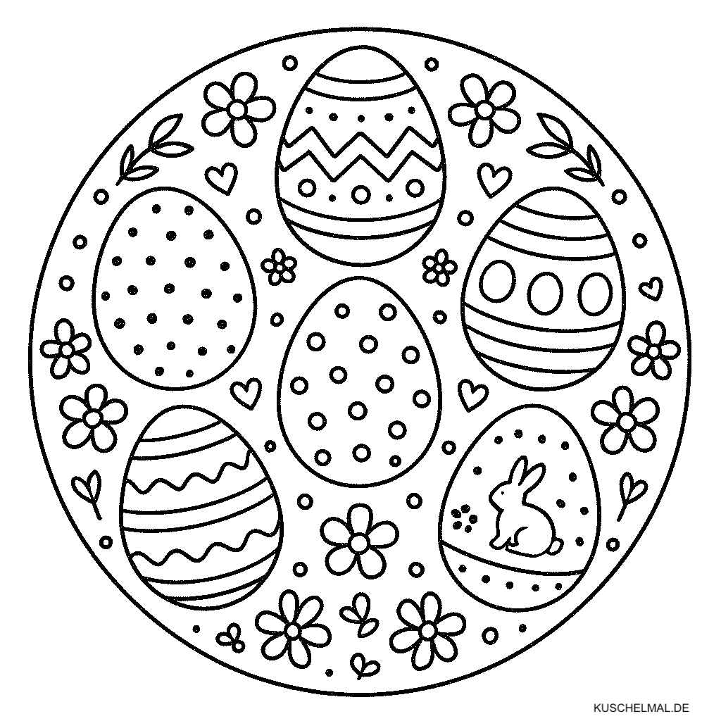 Ostereier Mandala Ausmalbild