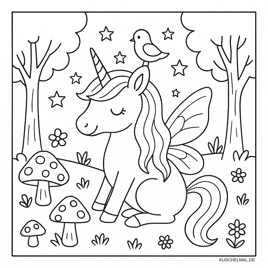 Einhorn-Fee im magischen Wald