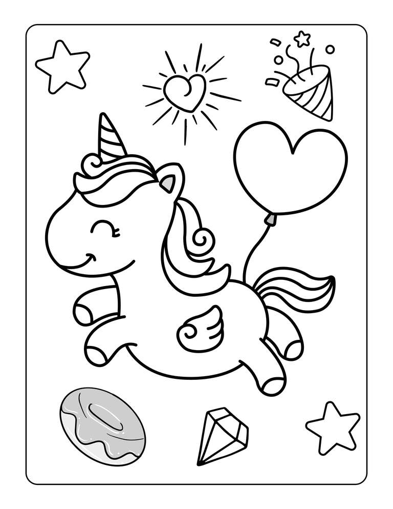 🦄 Einhorn mit Herz | Ausmalbilder kostenlos zum ausdrucken