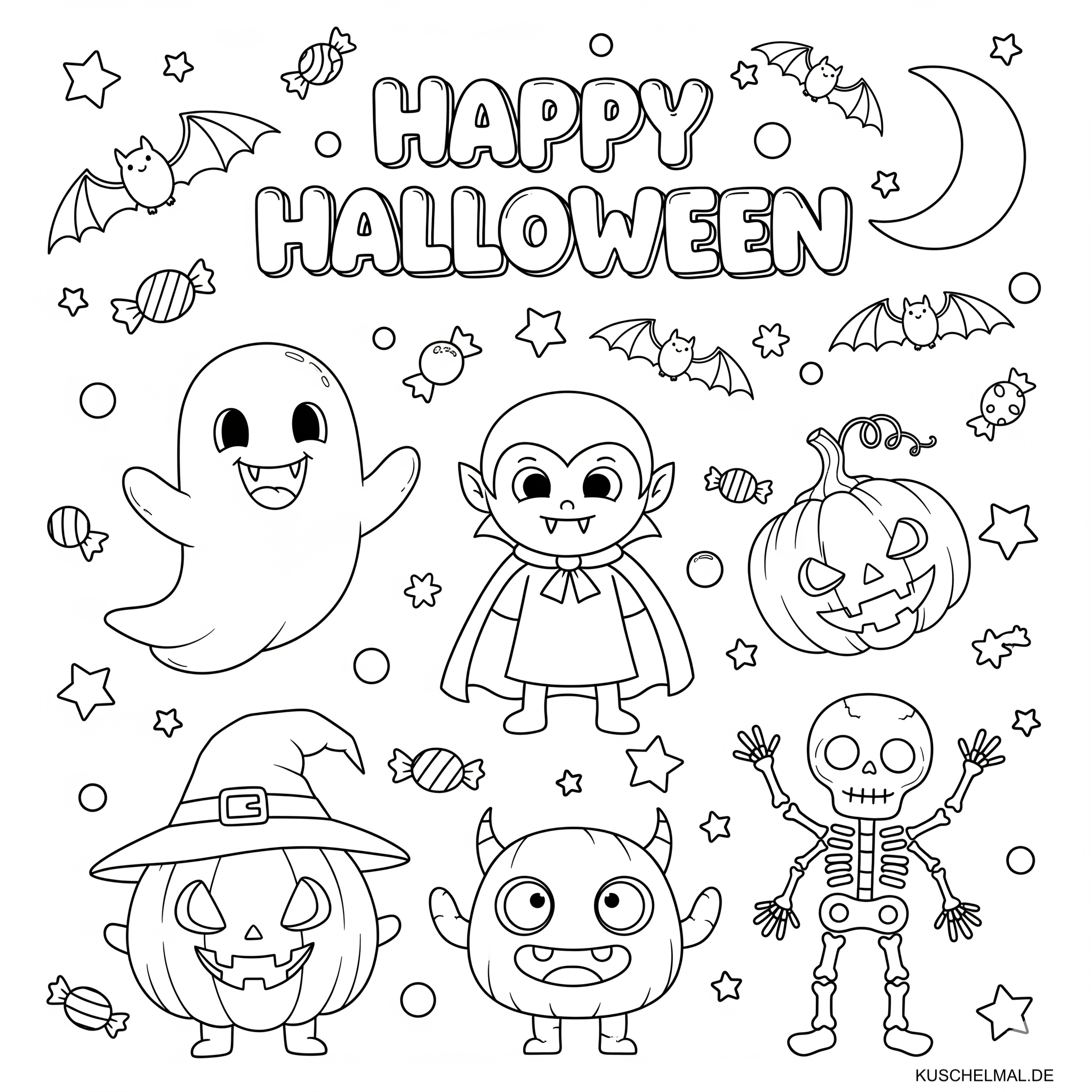 Happy Halloween Ausmalbild