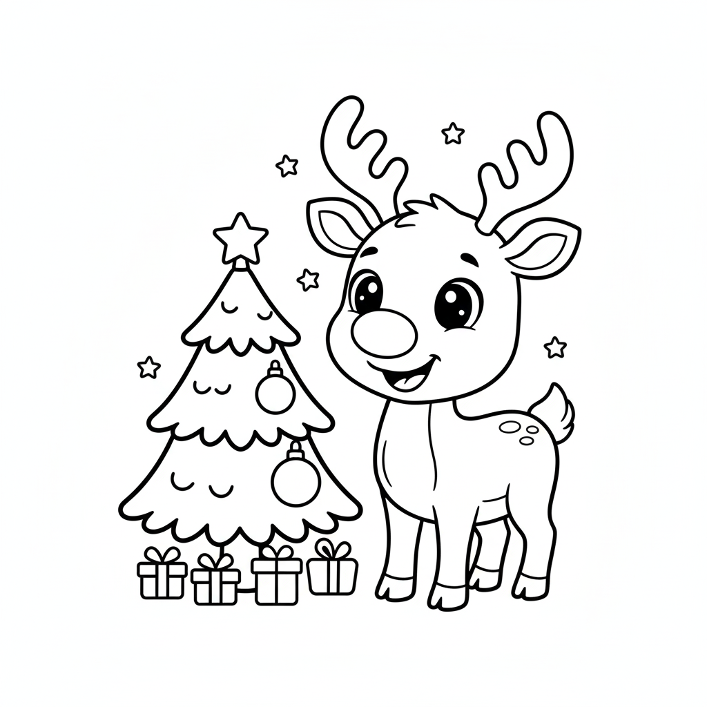 Rentier Malvorlage zum Ausmalen