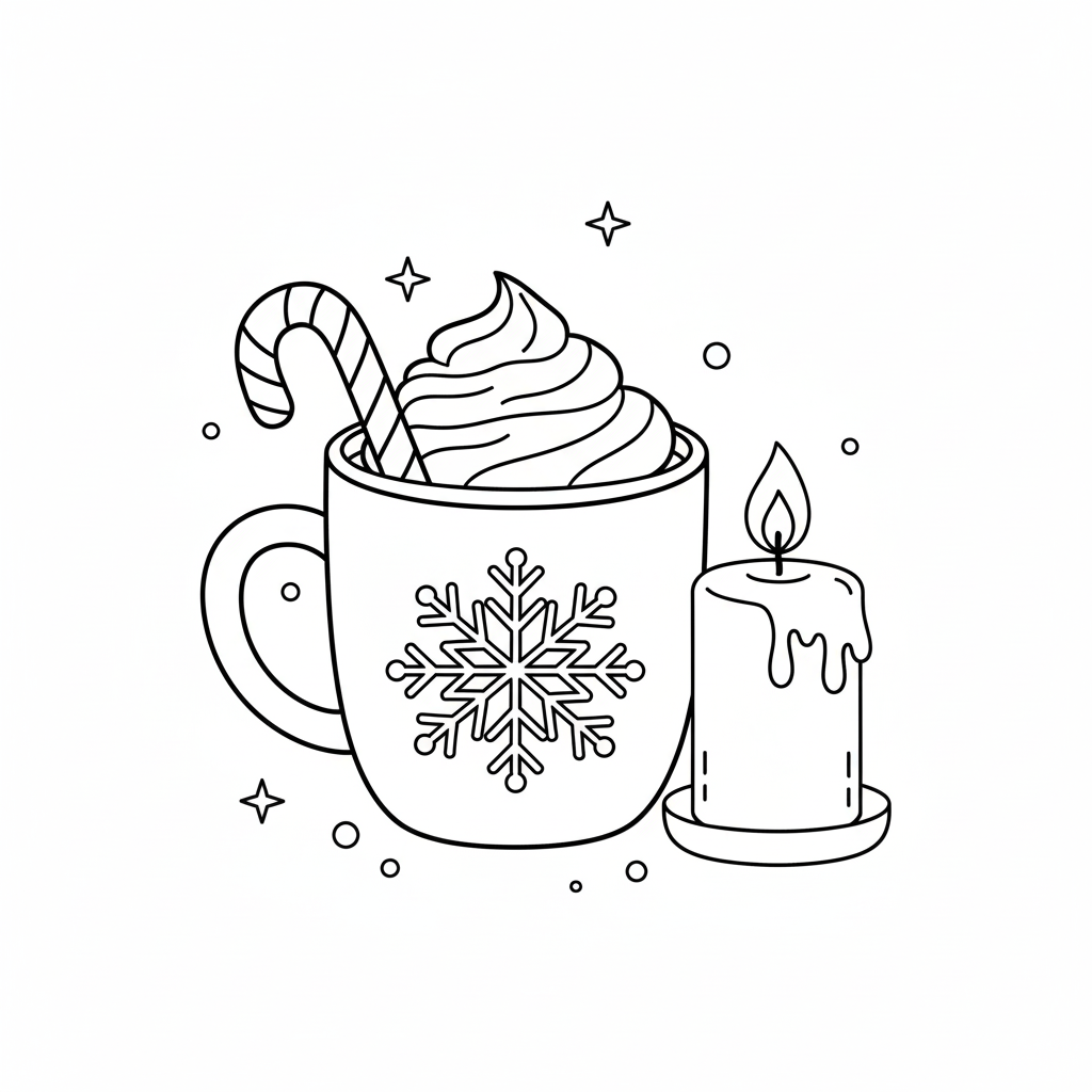 Gemütliche Kakao Tasse Malvorlage