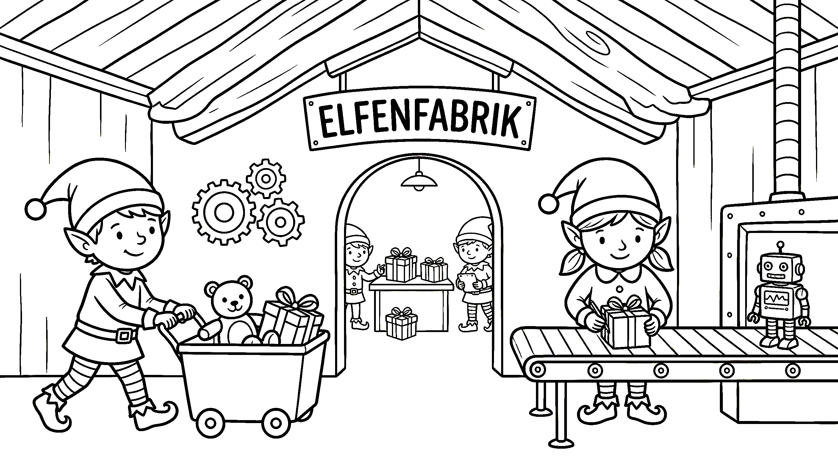 Elfenfabrik Ausmalbild