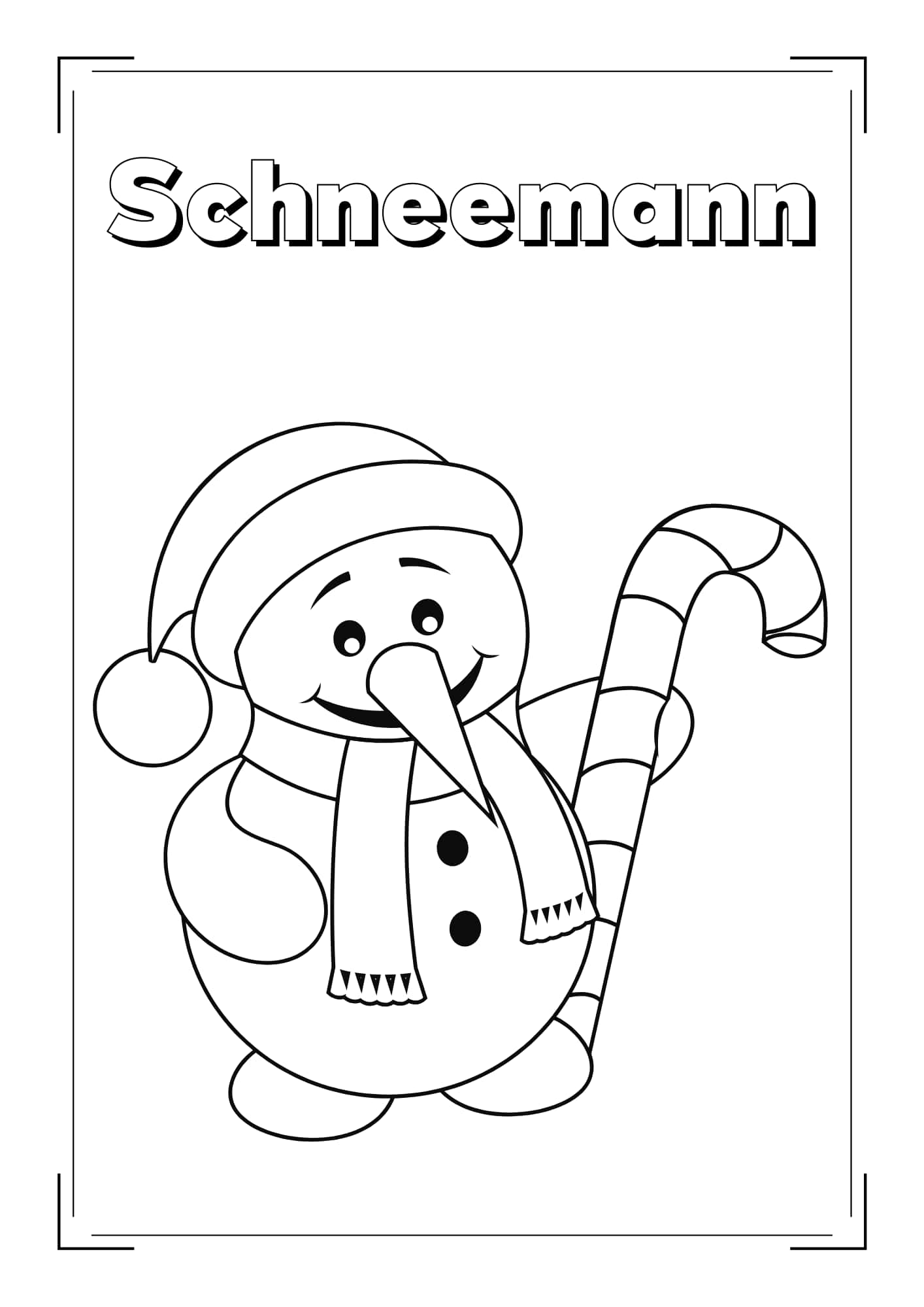 Schneemann Ausmalbild