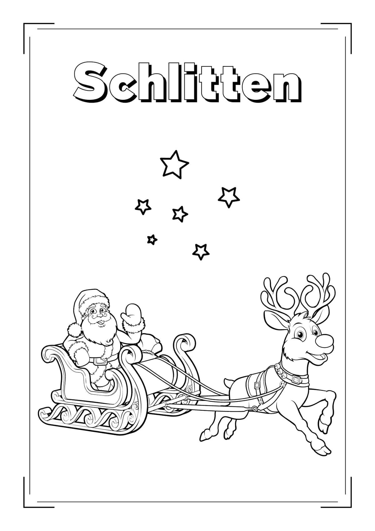 Schlitten Ausmalbild | Ausmalbilder kostenlos zum ausdrucken