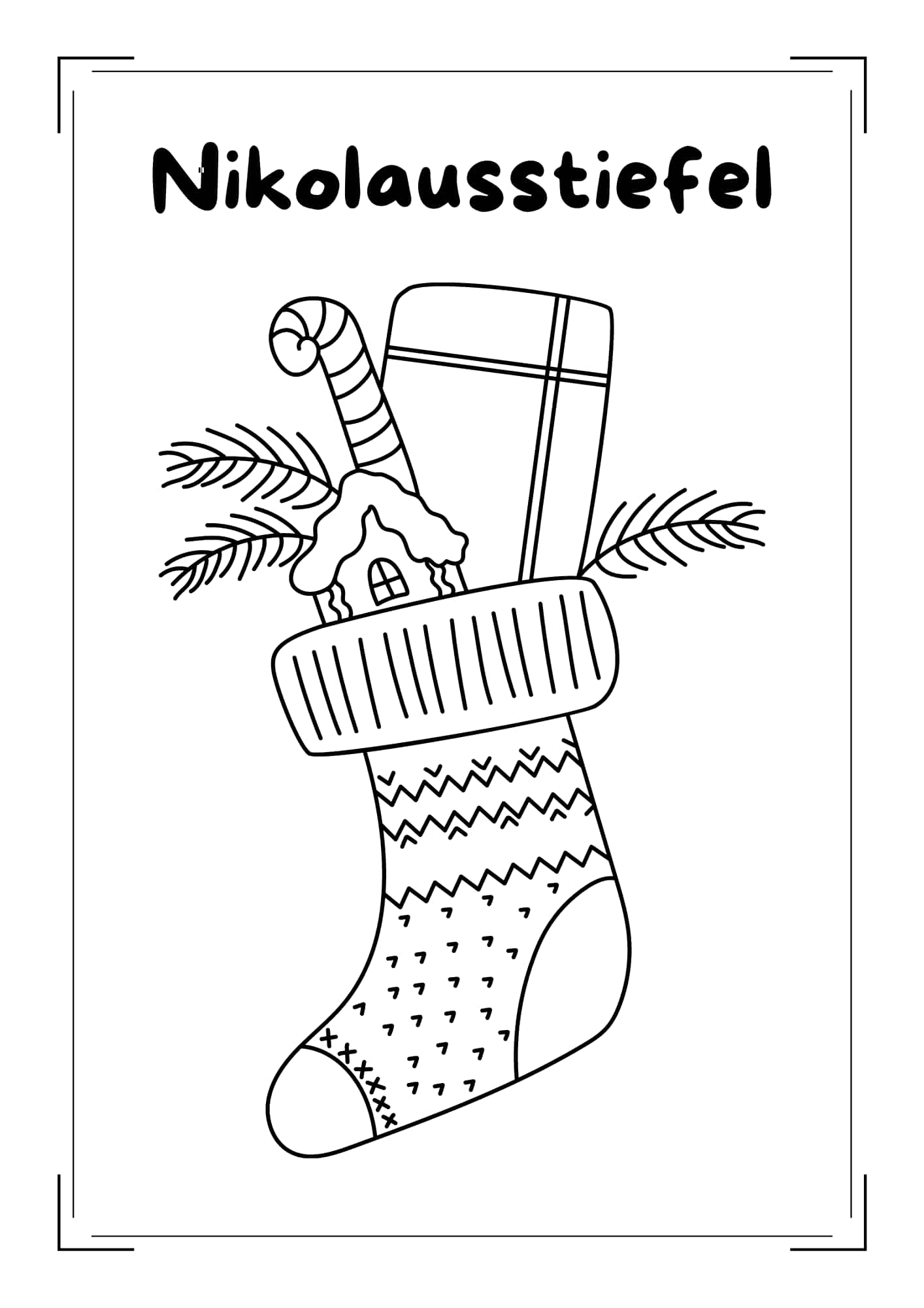 Nikolausstiefel Ausmalbild