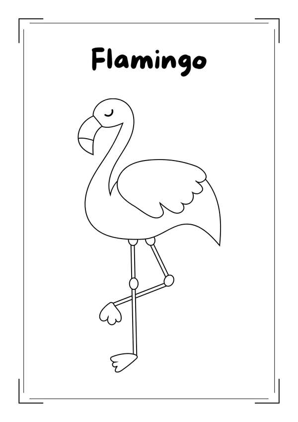 Flamingo Ausmalbild | Ausmalbilder kostenlos zum ausdrucken