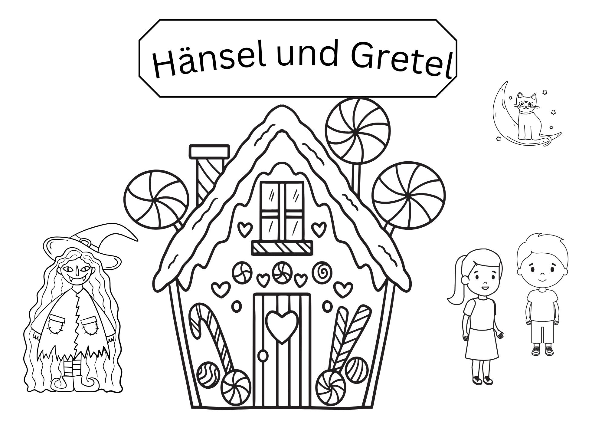 Ausmalbild Hänsel und Gretel