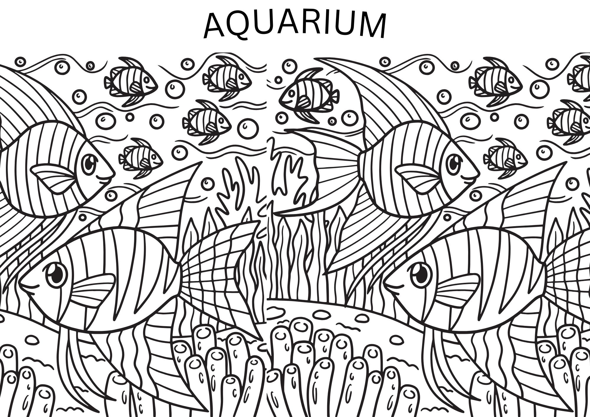 Ausmalbild Aquarium
